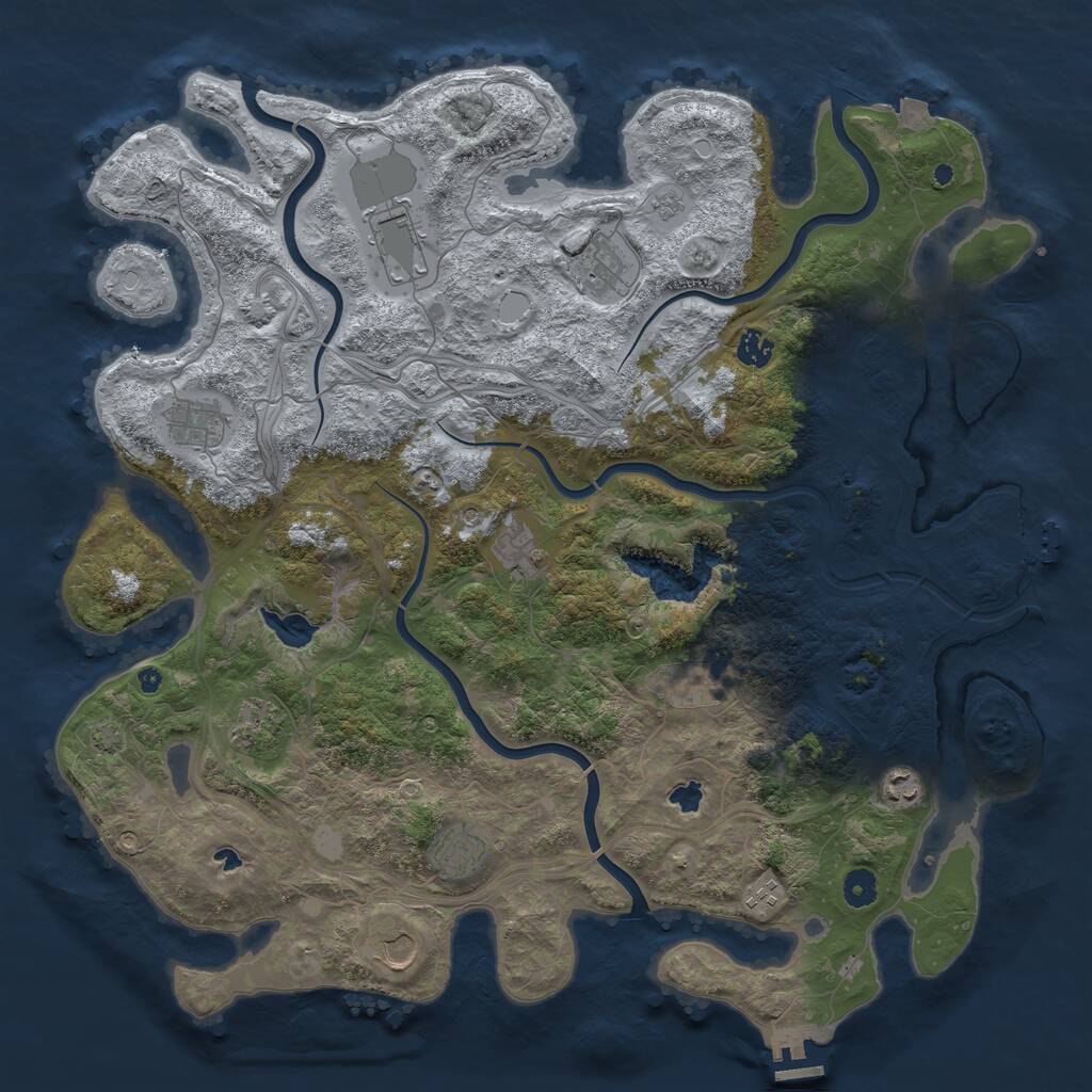 Rust Map: Procedural Map, Size: 4500, Seed: 110634029, 17 Monuments