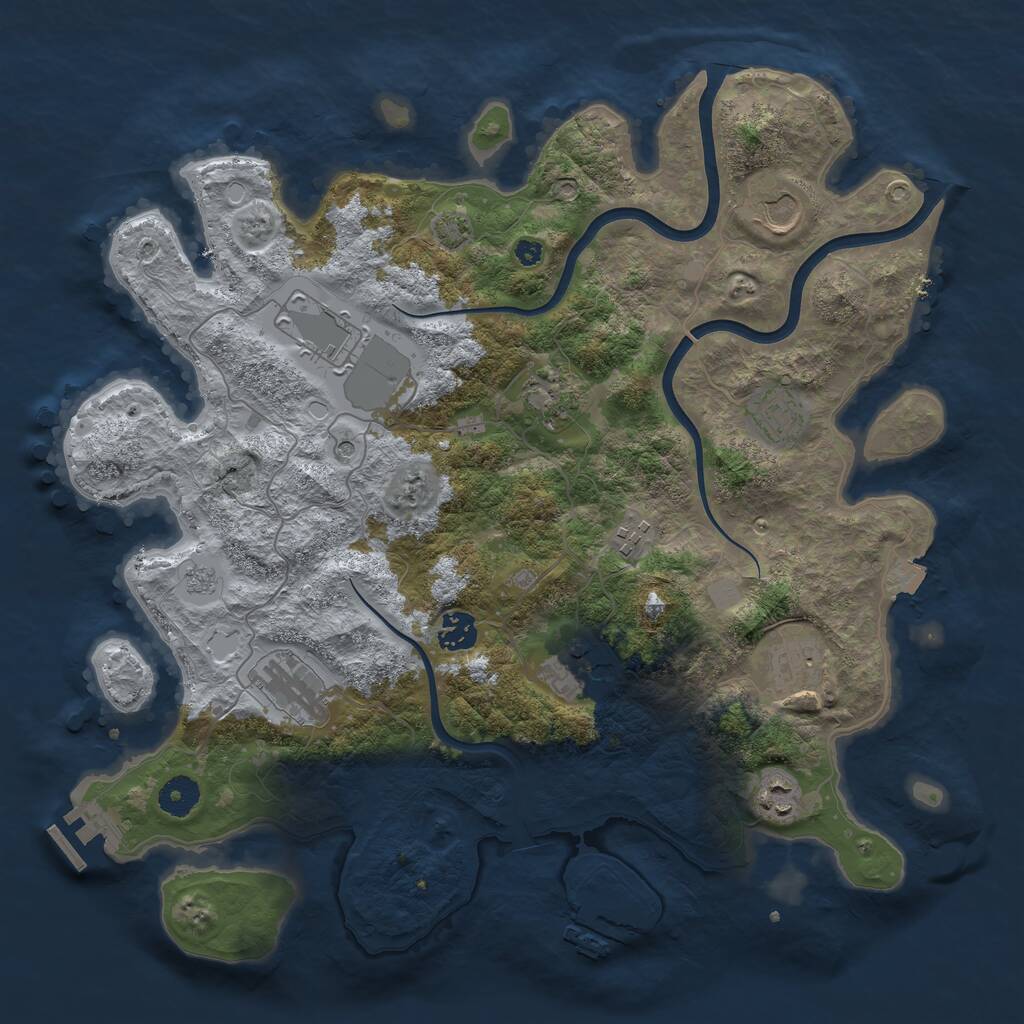 Rust Map: Procedural Map, Size: 3850, Seed: 12042025, 16 Monuments