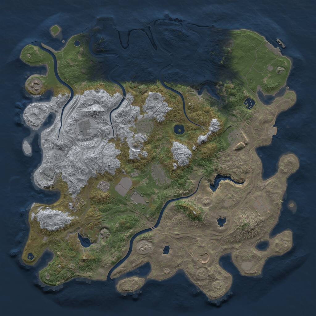 Rust Map: Procedural Map, Size: 4500, Seed: 299069278, 17 Monuments