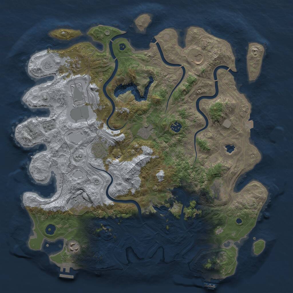 Rust Map: Procedural Map, Size: 4250, Seed: 705400449, 16 Monuments