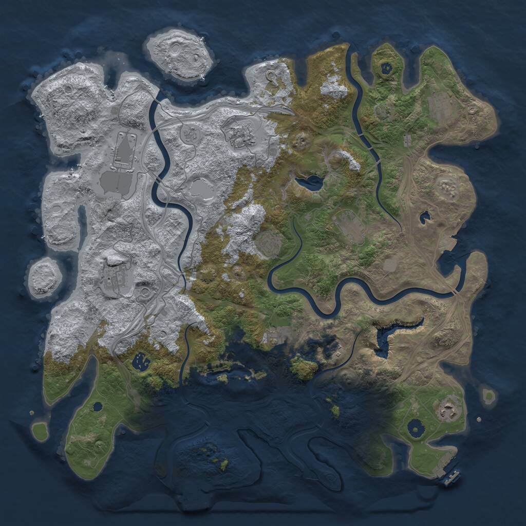Rust Map: Procedural Map, Size: 4500, Seed: 254737566, 16 Monuments