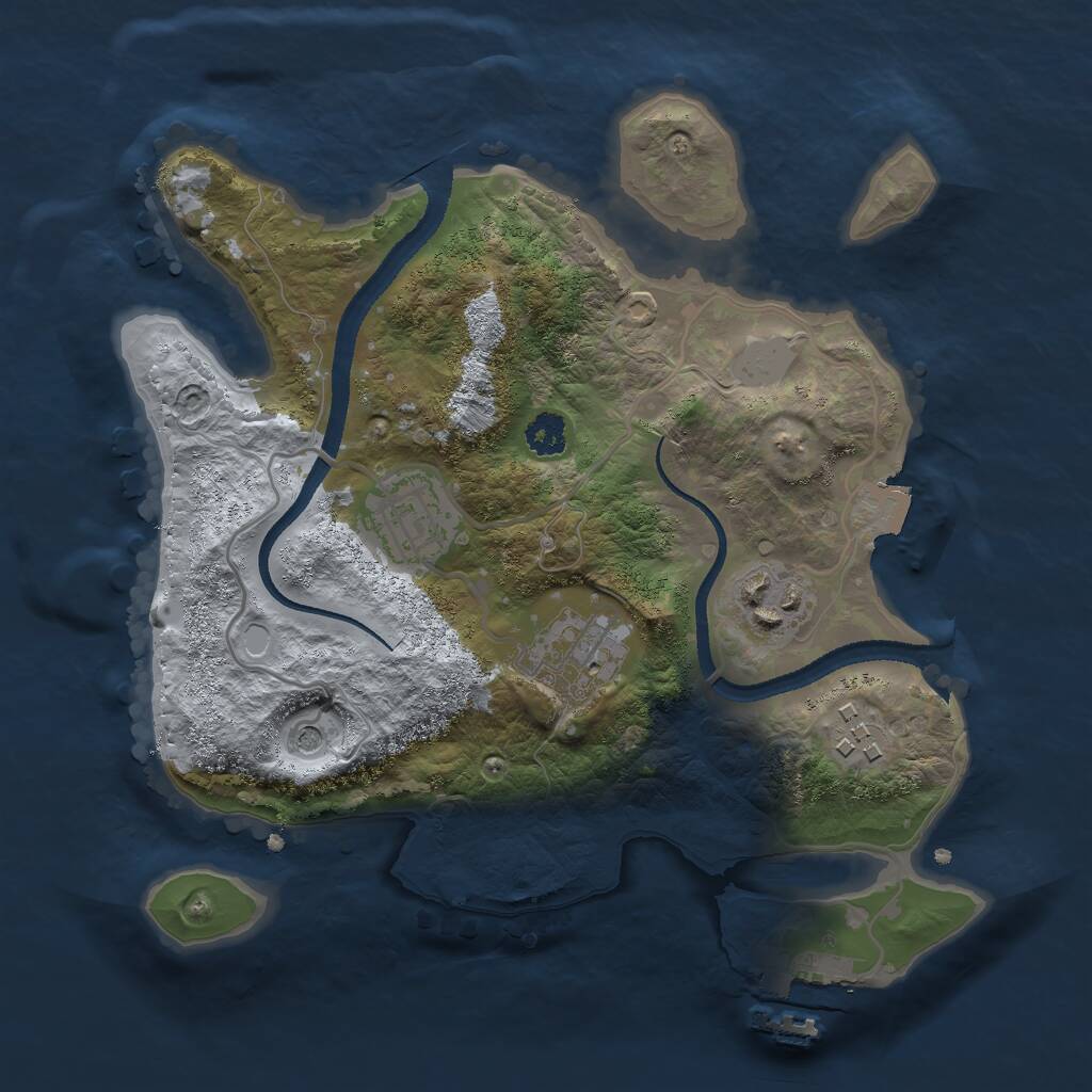 Rust Map: Procedural Map, Size: 2600, Seed: 1573911405, 7 Monuments