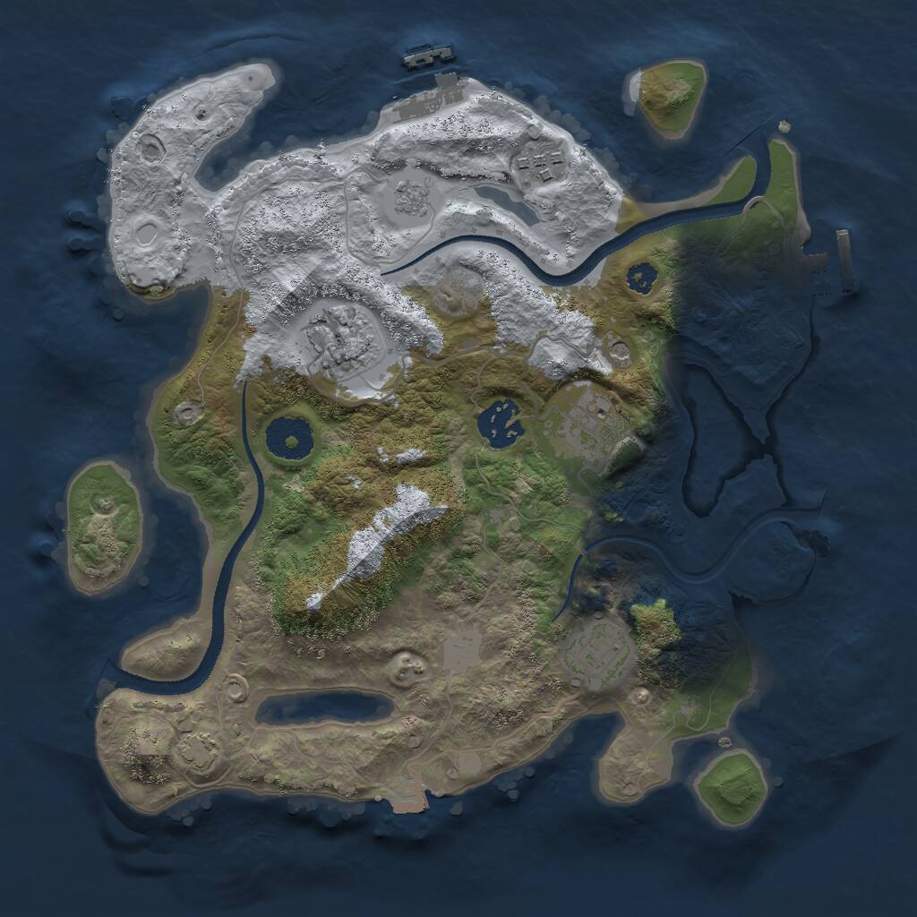 Rust Map: Procedural Map, Size: 3000, Seed: 19990000, 11 Monuments