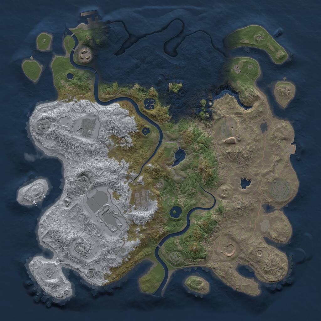Rust Map: Procedural Map, Size: 4000, Seed: 41220253, 15 Monuments