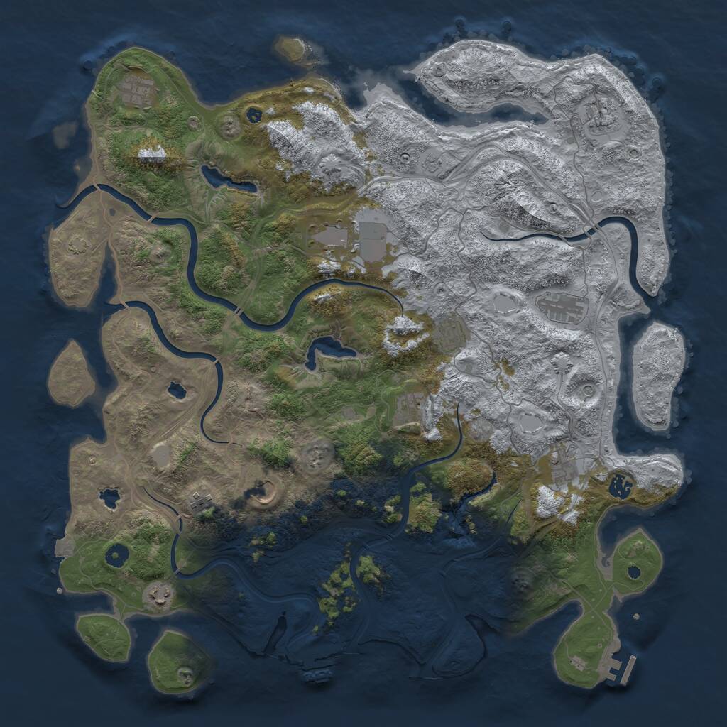 Rust Map: Procedural Map, Size: 4750, Seed: 5122025, 17 Monuments
