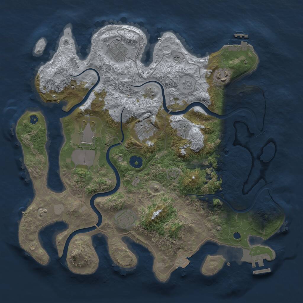 Rust Map: Procedural Map, Size: 3500, Seed: 330309974, 12 Monuments