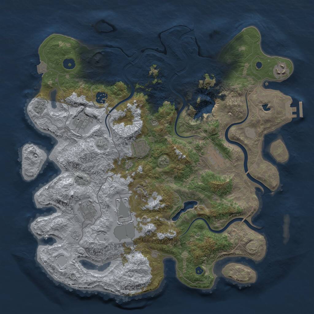 Rust Map: Procedural Map, Size: 4000, Seed: 1178698071, 14 Monuments