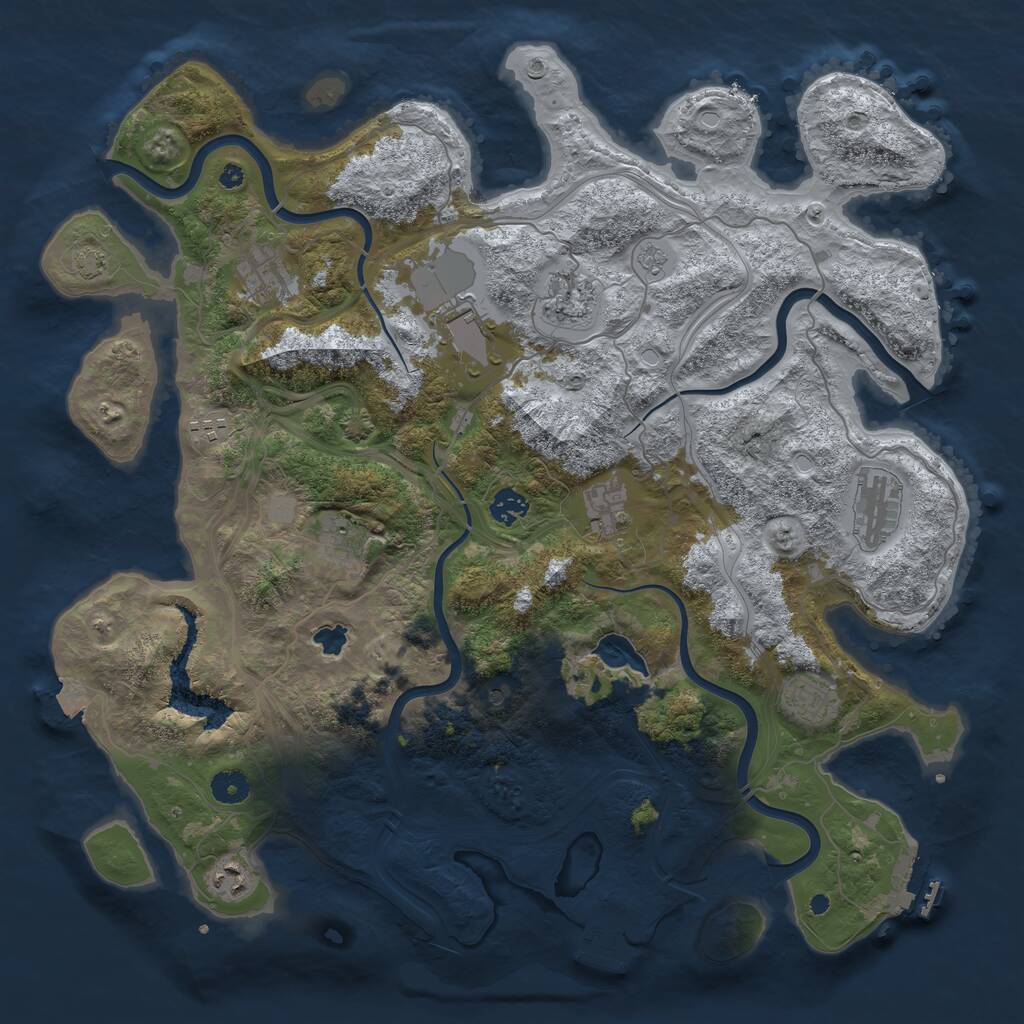 Rust Map: Procedural Map, Size: 4250, Seed: 220580695, 16 Monuments