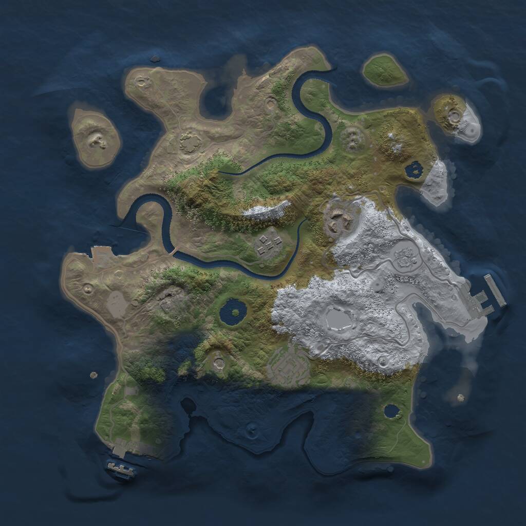 Rust Map: Procedural Map, Size: 3000, Seed: 602050023, 9 Monuments