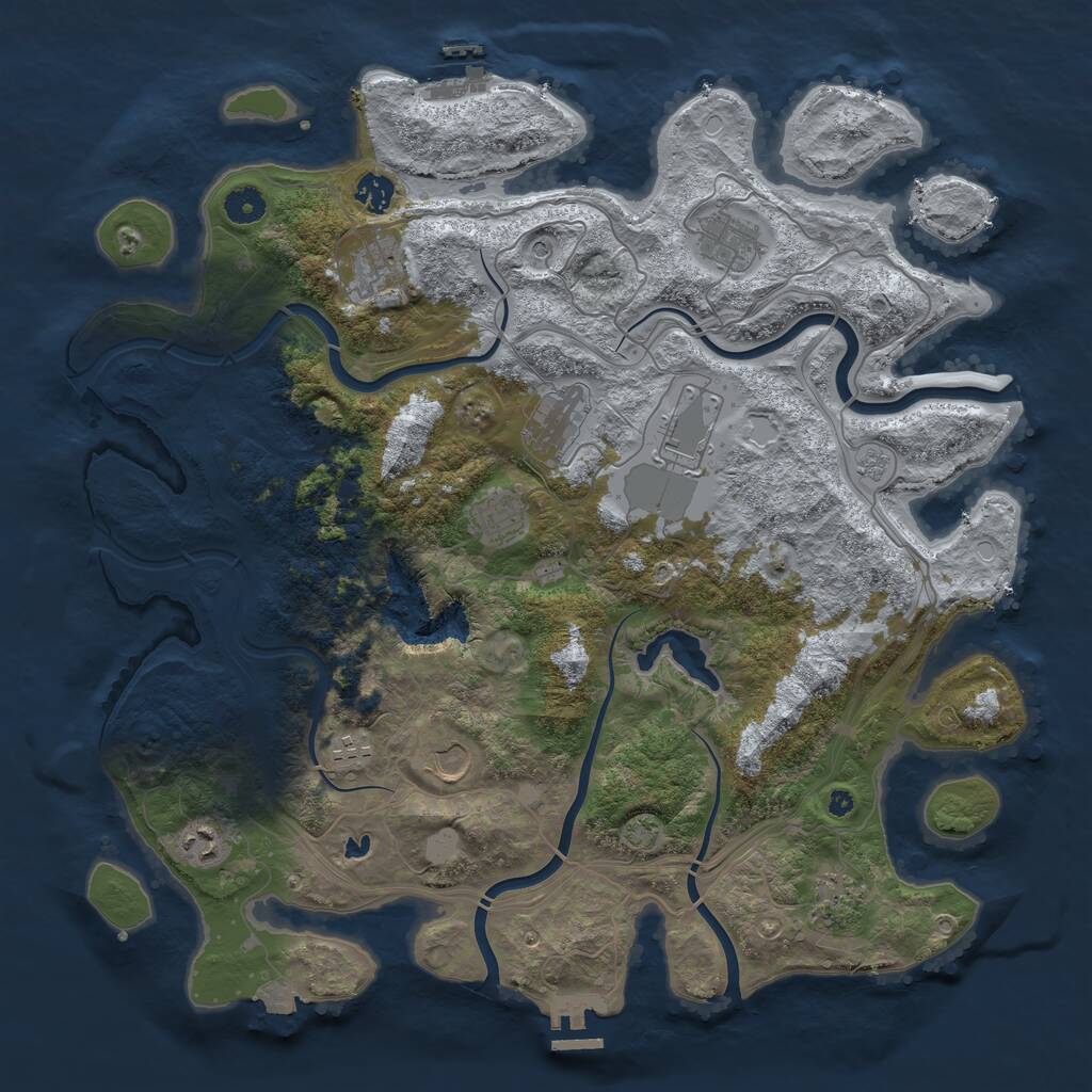 Rust Map: Procedural Map, Size: 4250, Seed: 751829, 16 Monuments