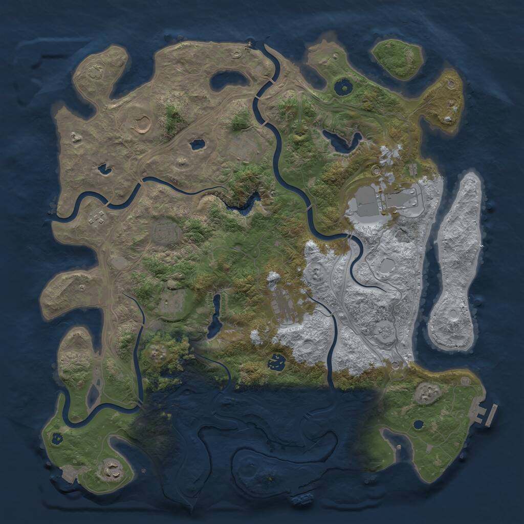 Rust Map: Procedural Map, Size: 4500, Seed: 437678256, 15 Monuments