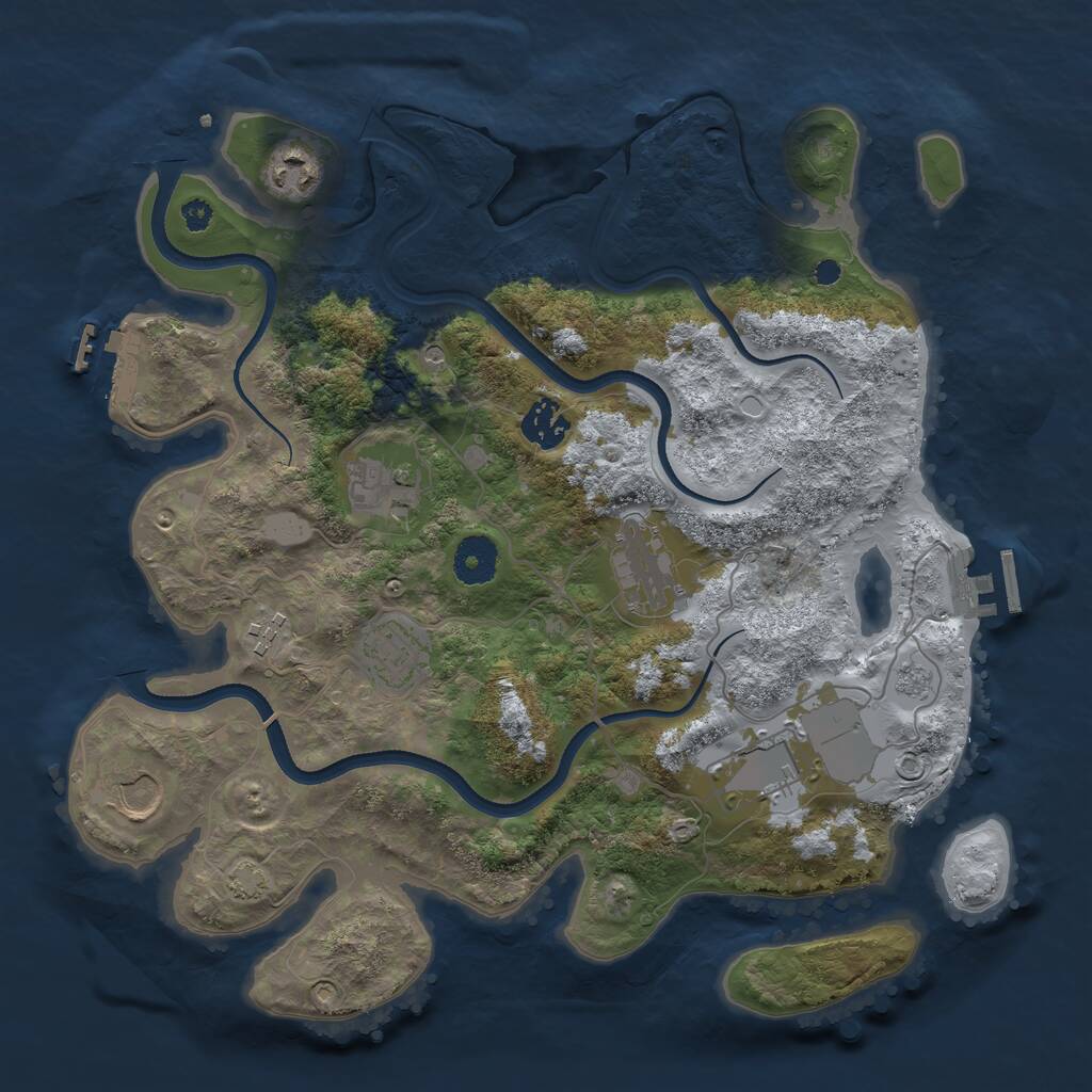 Rust Map: Procedural Map, Size: 3500, Seed: 5923248, 14 Monuments