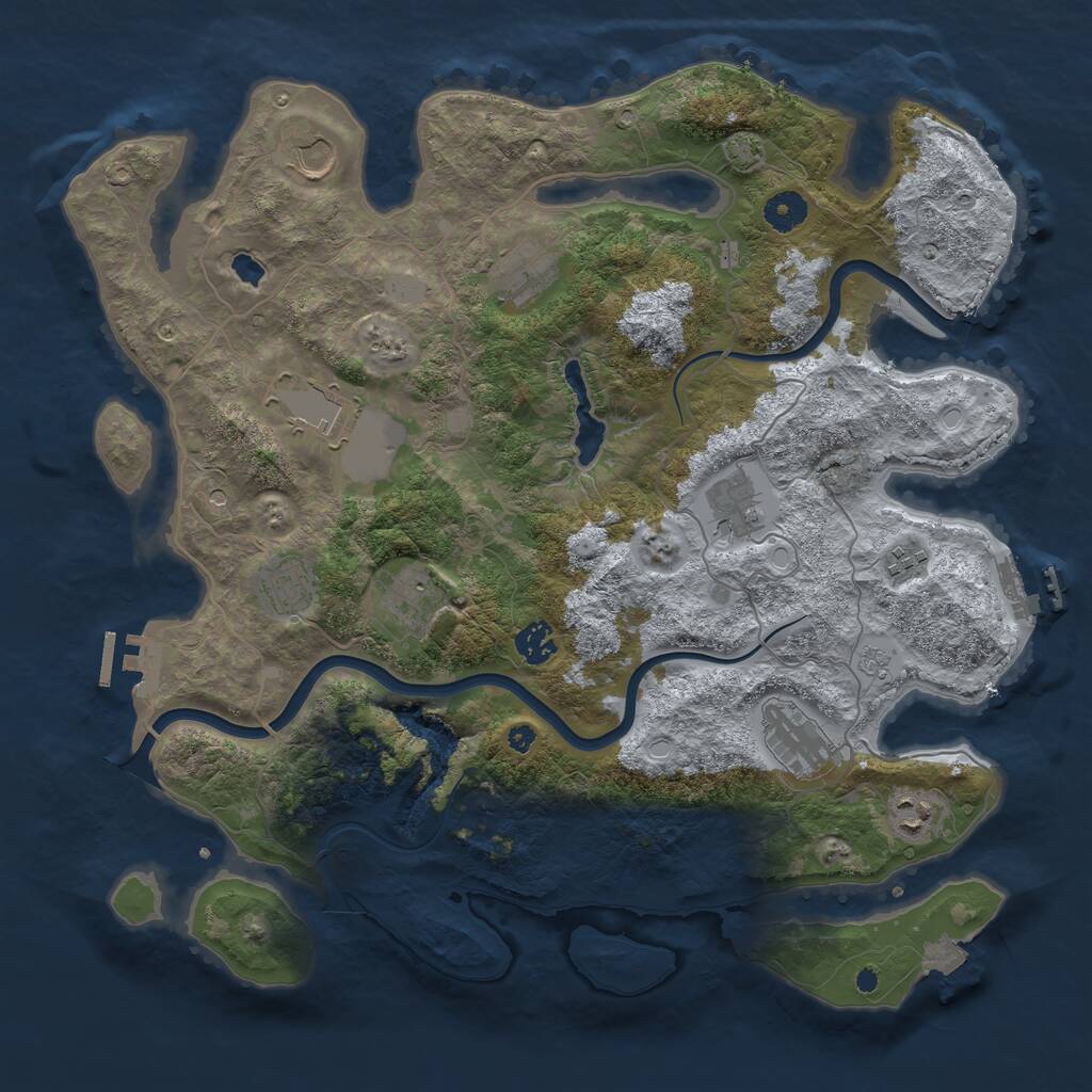 Rust Map: Procedural Map, Size: 4000, Seed: 1456441810, 16 Monuments