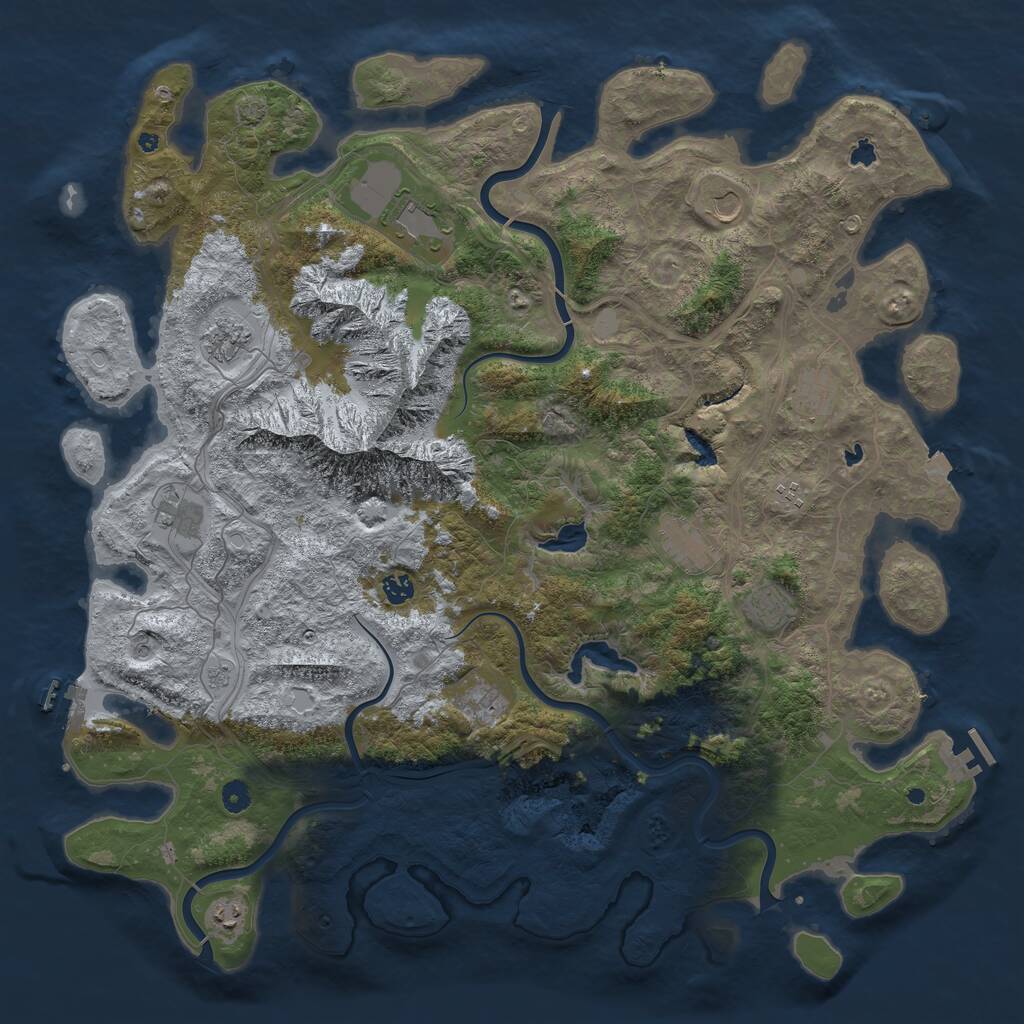 Rust Map: Procedural Map, Size: 5000, Seed: 115562637, 17 Monuments