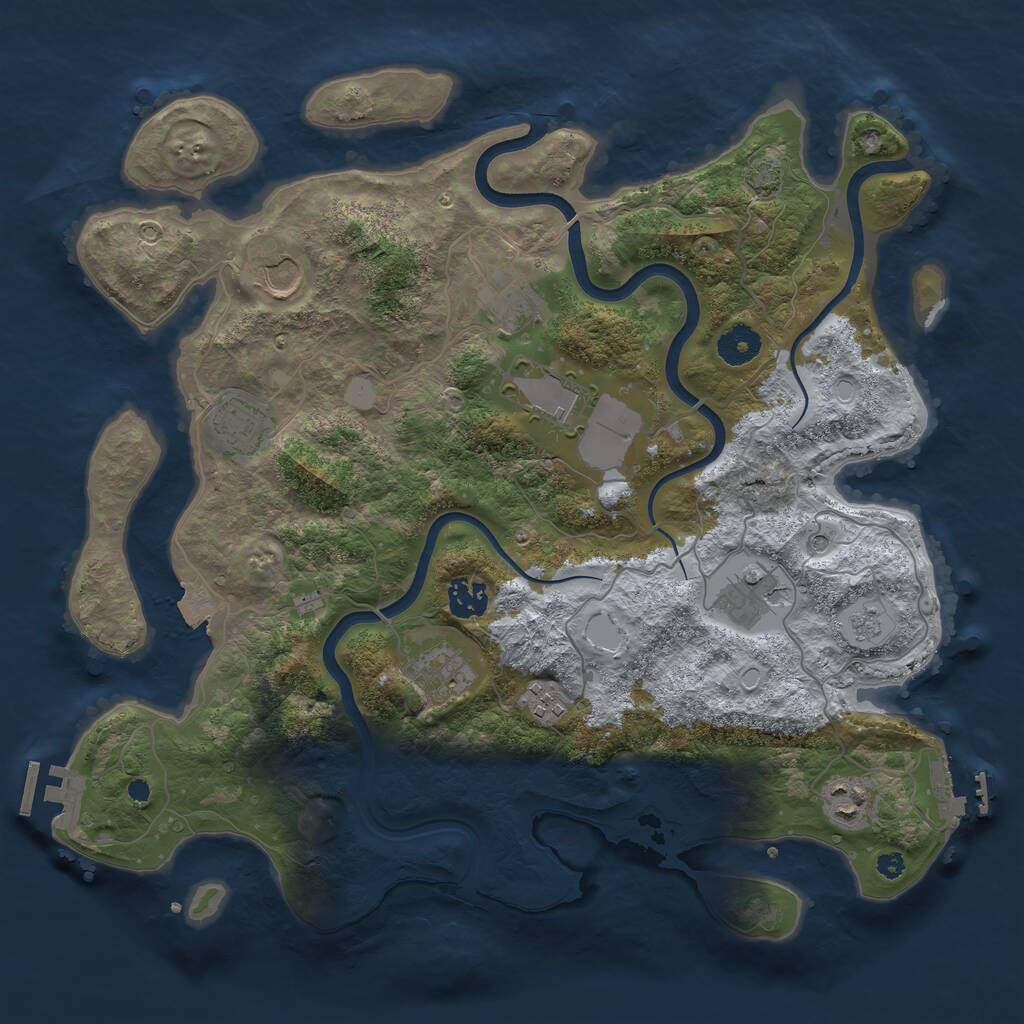 Rust Map: Procedural Map, Size: 3750, Seed: 43277702, 15 Monuments