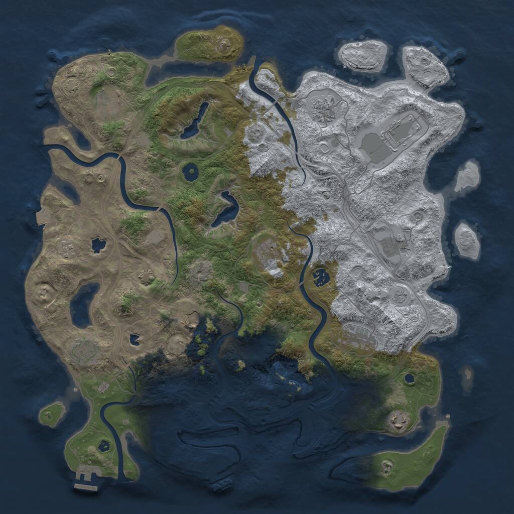 Rust Map: Procedural Map, Size: 4500, Seed: 41220251, 17 Monuments