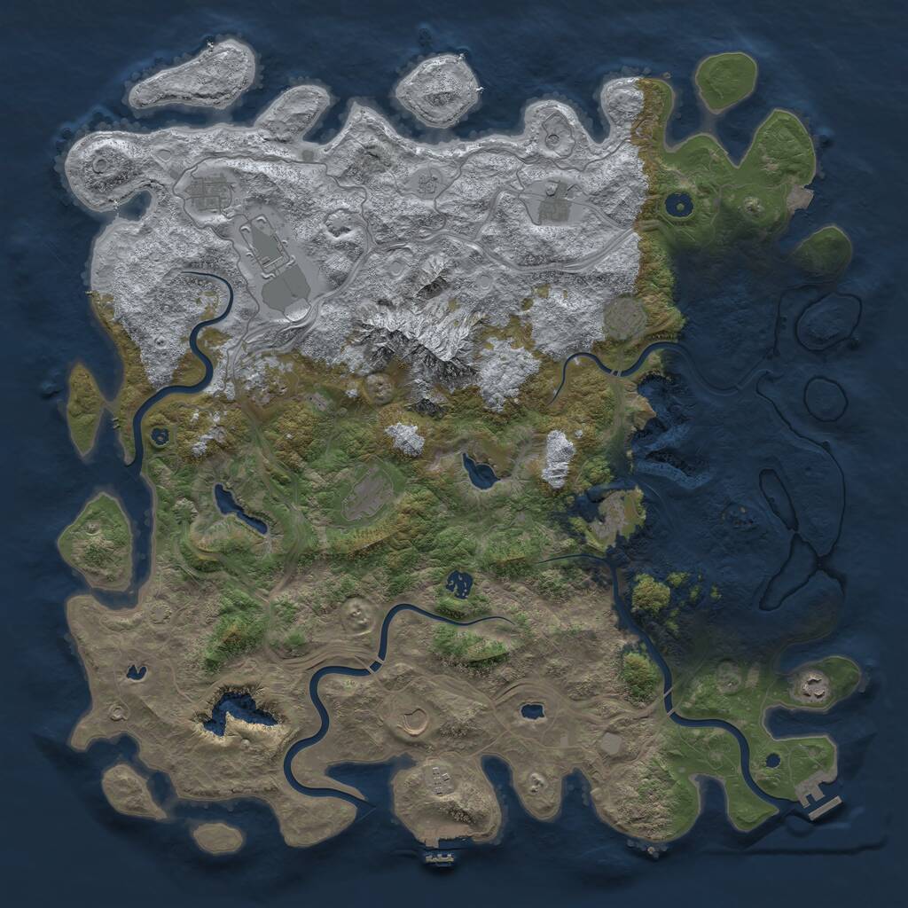 Rust Map: Procedural Map, Size: 5100, Seed: 59632, 17 Monuments