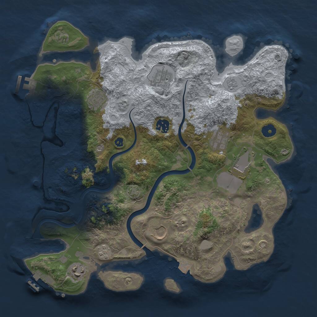 Rust Map: Procedural Map, Size: 3500, Seed: 528197, 14 Monuments