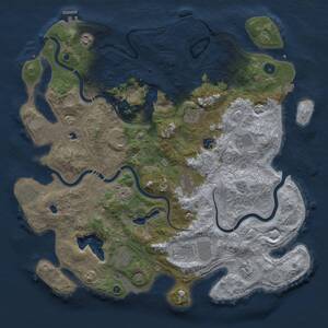 Thumbnail Rust Map: Procedural Map, Size: 4500, Seed: 42426979, 17 Monuments