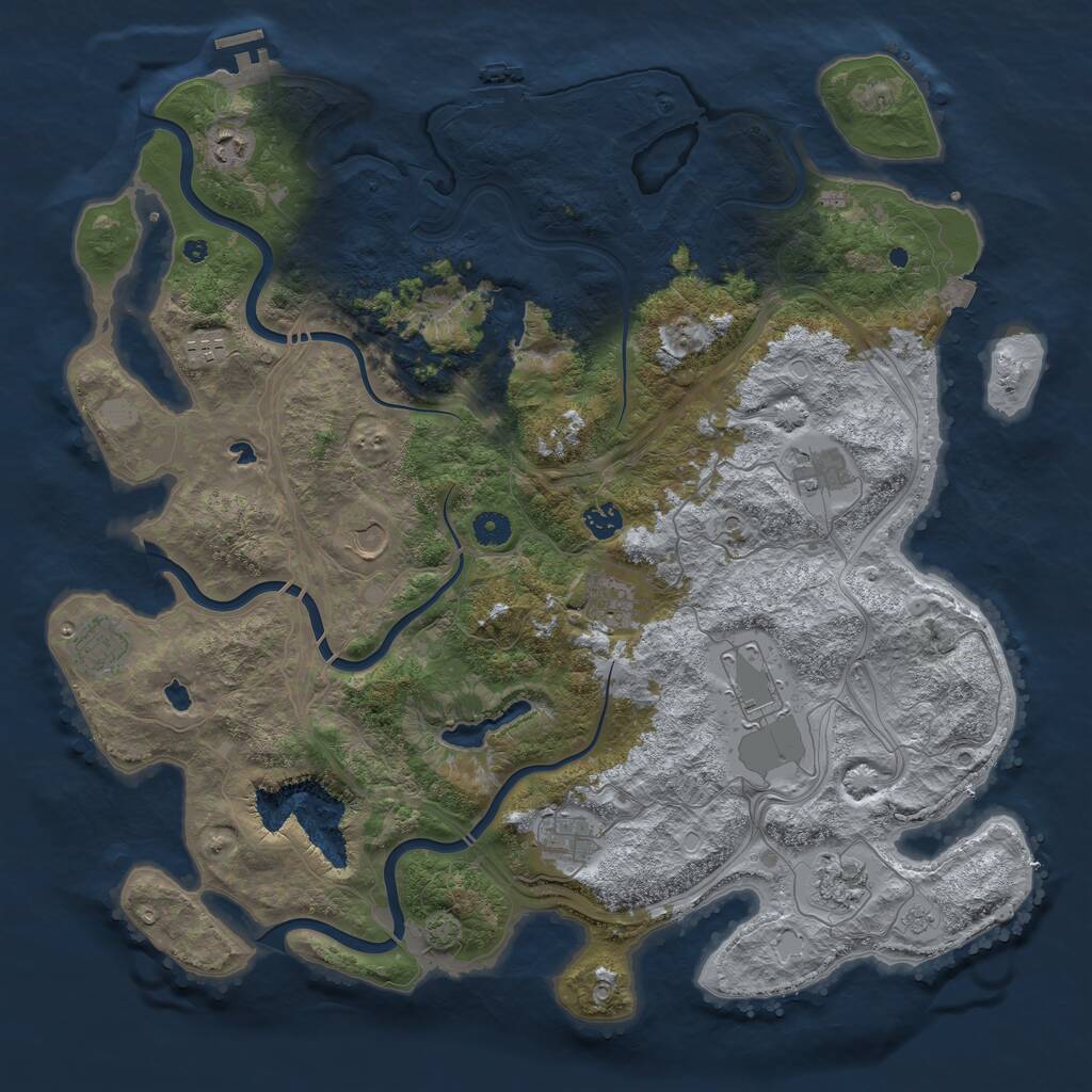 Rust Map: Procedural Map, Size: 4500, Seed: 42426979, 16 Monuments