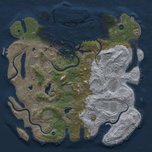 Thumbnail Rust Map: Procedural Map, Size: 4500, Seed: 452847125, 16 Monuments
