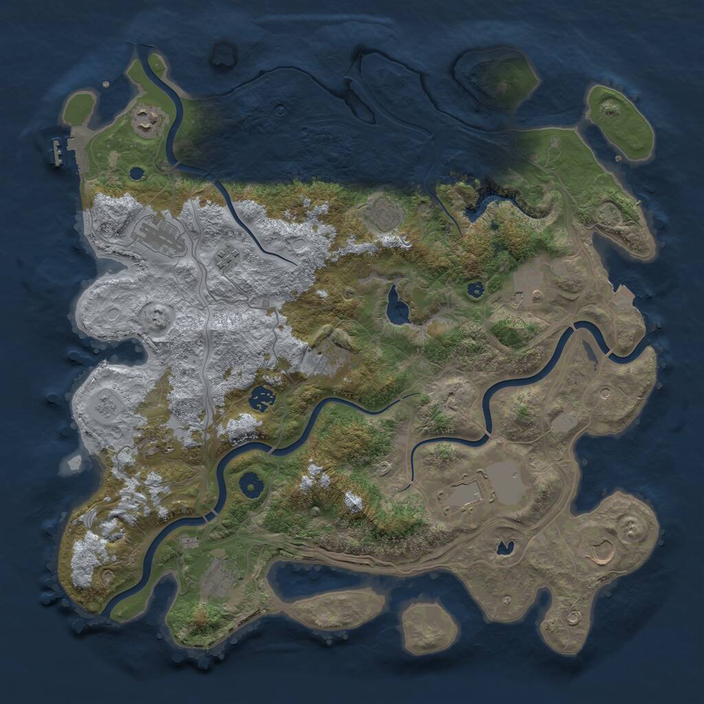 Rust Map: Procedural Map, Size: 4250, Seed: 18357, 16 Monuments