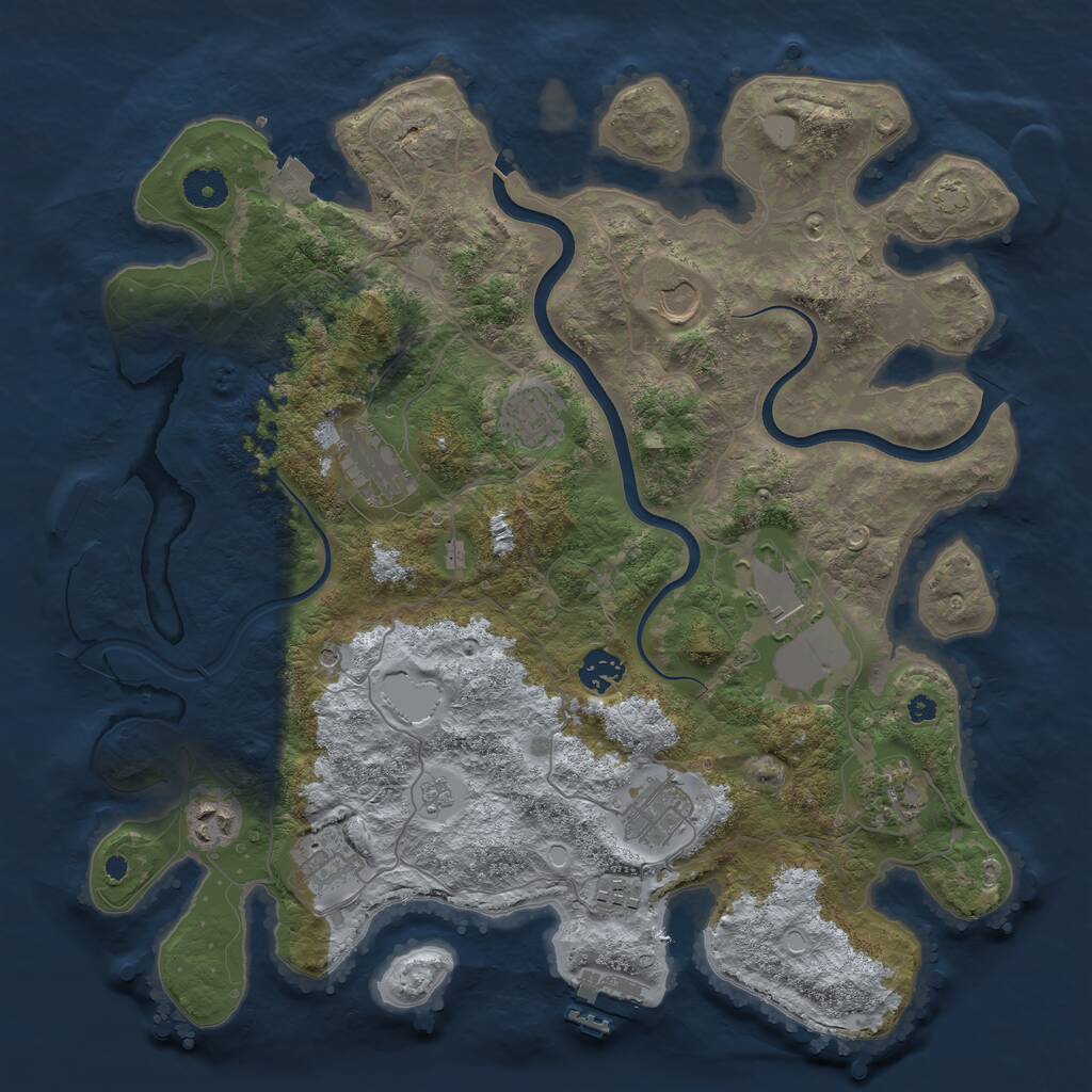 Rust Map: Procedural Map, Size: 3855, Seed: 8675309, 16 Monuments