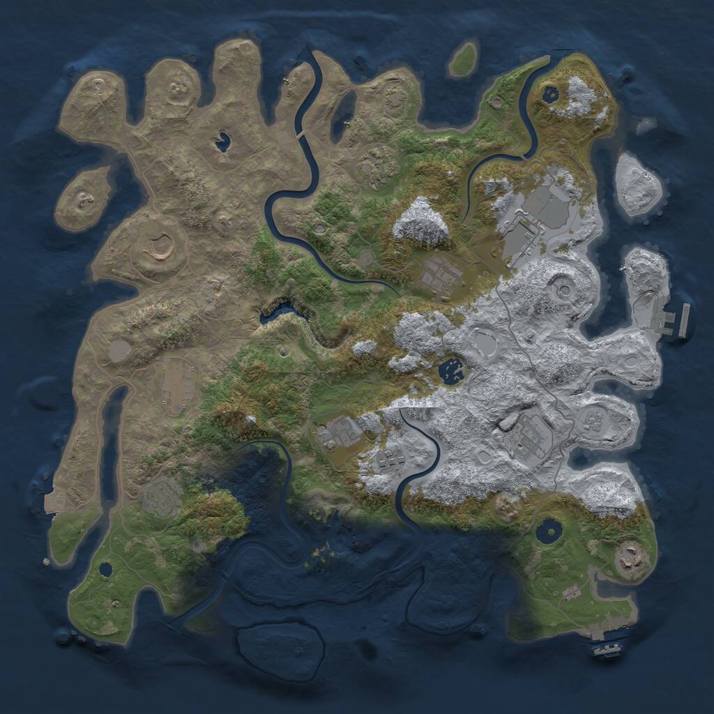 Rust Map: Procedural Map, Size: 4200, Seed: 2534, 17 Monuments