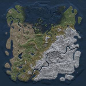 Thumbnail Rust Map: Procedural Map, Size: 5500, Seed: 191719534, 17 Monuments