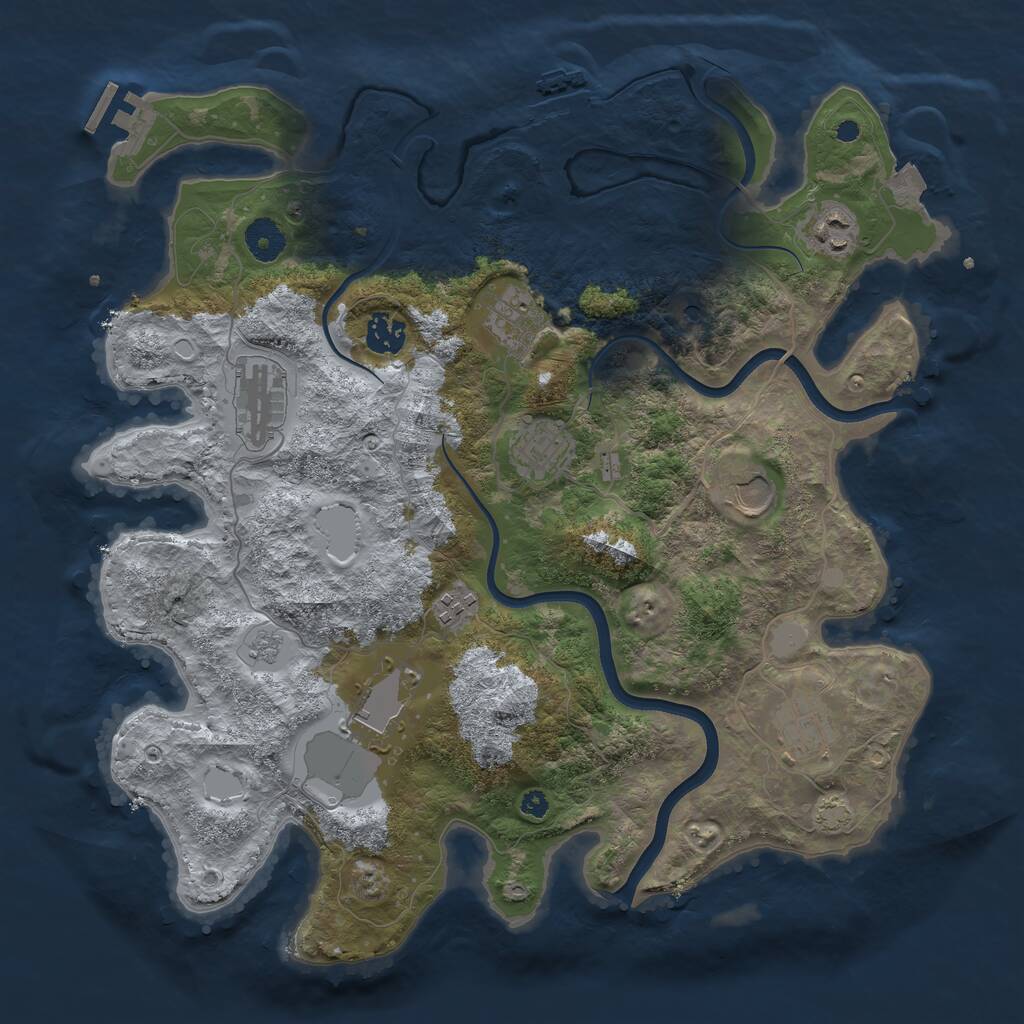 Rust Map: Procedural Map, Size: 3750, Seed: 1620916445, 15 Monuments