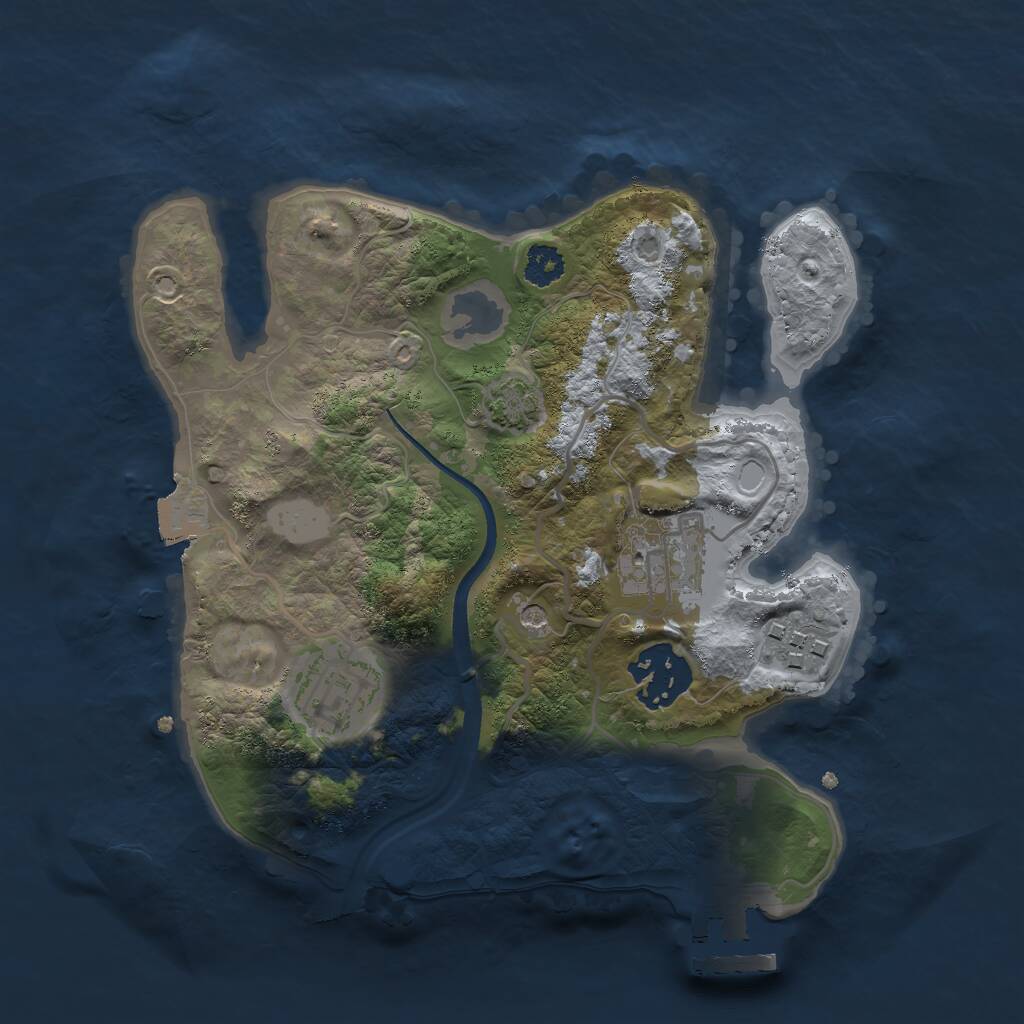 Rust Map: Procedural Map, Size: 2500, Seed: 976992705, 8 Monuments