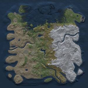 Thumbnail Rust Map: Procedural Map, Size: 4500, Seed: 499088419, 16 Monuments