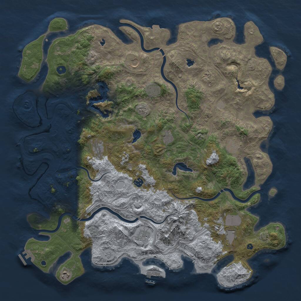 Rust Map: Procedural Map, Size: 5000, Seed: 10087, 17 Monuments