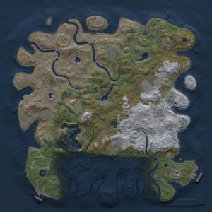 Thumbnail Rust Map: Procedural Map, Size: 4500, Seed: 694590230, 17 Monuments