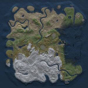 Thumbnail Rust Map: Procedural Map, Size: 4500, Seed: 23560814, 17 Monuments