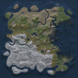 Thumbnail Rust Map: Procedural Map, Size: 4500, Seed: 1750337511, 15 Monuments