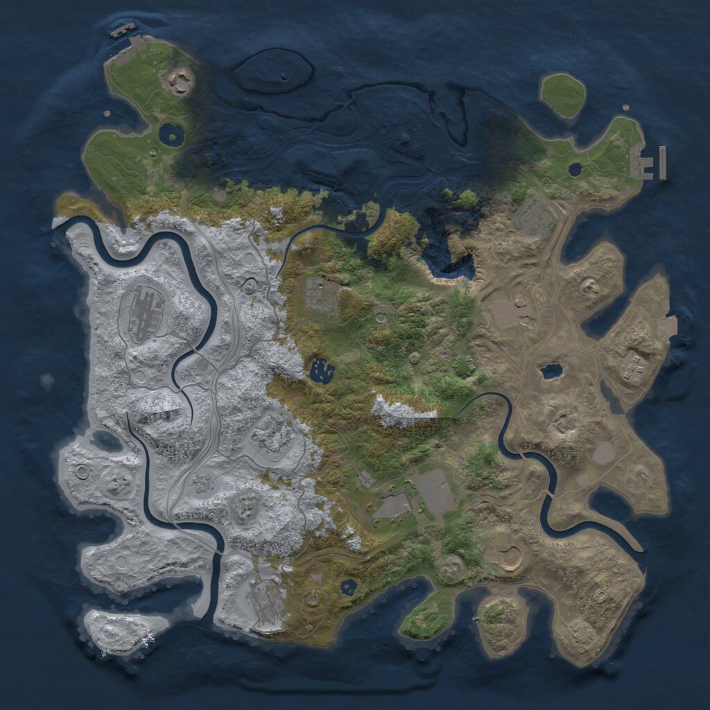 Rust Map: Procedural Map, Size: 4250, Seed: 78684063, 17 Monuments