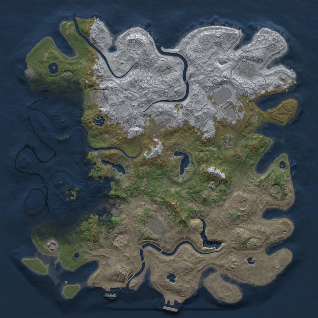Rust Map: Procedural Map, Size: 4500, Seed: 942604392, 17 Monuments