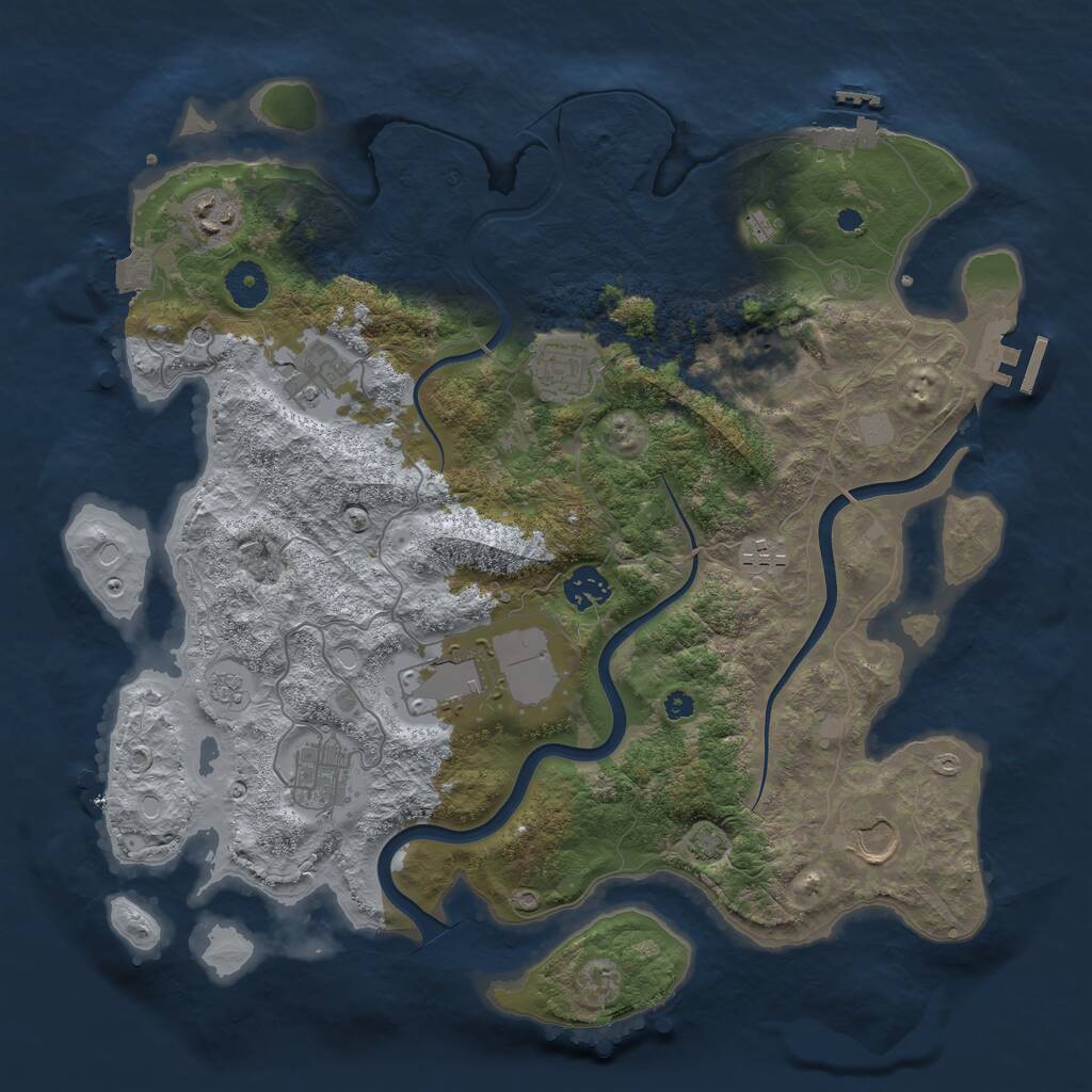 Rust Map: Procedural Map, Size: 3750, Seed: 1788057031, 15 Monuments