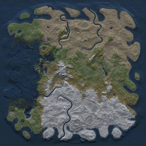 Thumbnail Rust Map: Procedural Map, Size: 6000, Seed: 48075083, 17 Monuments