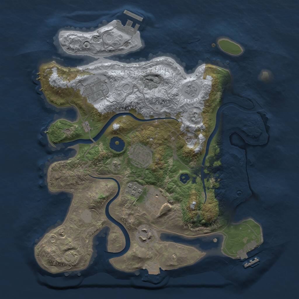 Rust Map: Procedural Map, Size: 3000, Seed: 20251205, 11 Monuments