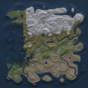 Thumbnail Rust Map: Procedural Map, Size: 4500, Seed: 670585300, 16 Monuments