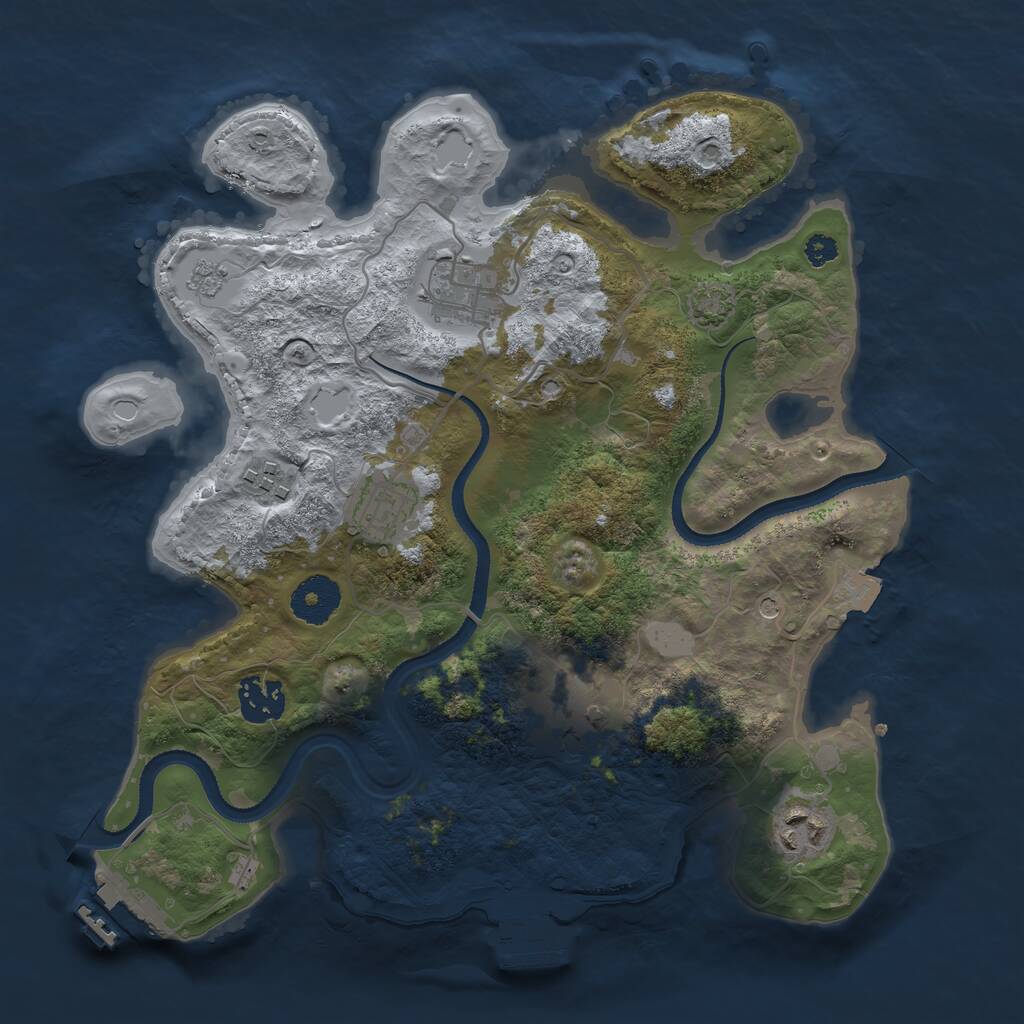 Rust Map: Procedural Map, Size: 3200, Seed: 832552376, 12 Monuments