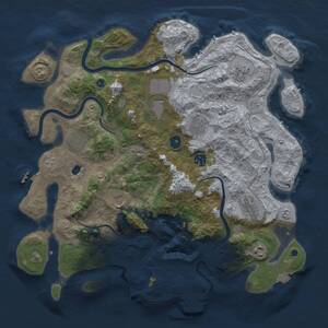 Thumbnail Rust Map: Procedural Map, Size: 4000, Seed: 632330359, 15 Monuments