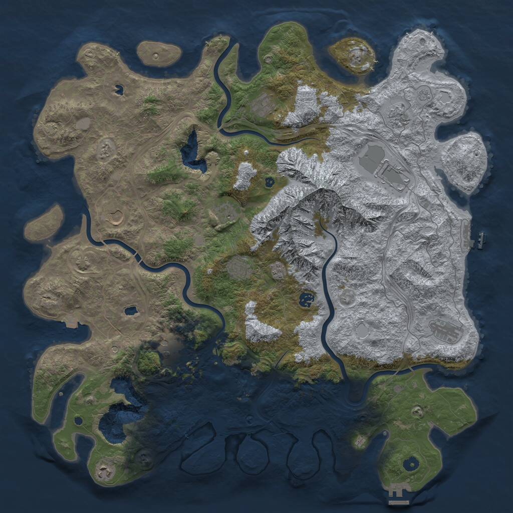 Rust Map: Procedural Map, Size: 5100, Seed: 936157958, 17 Monuments