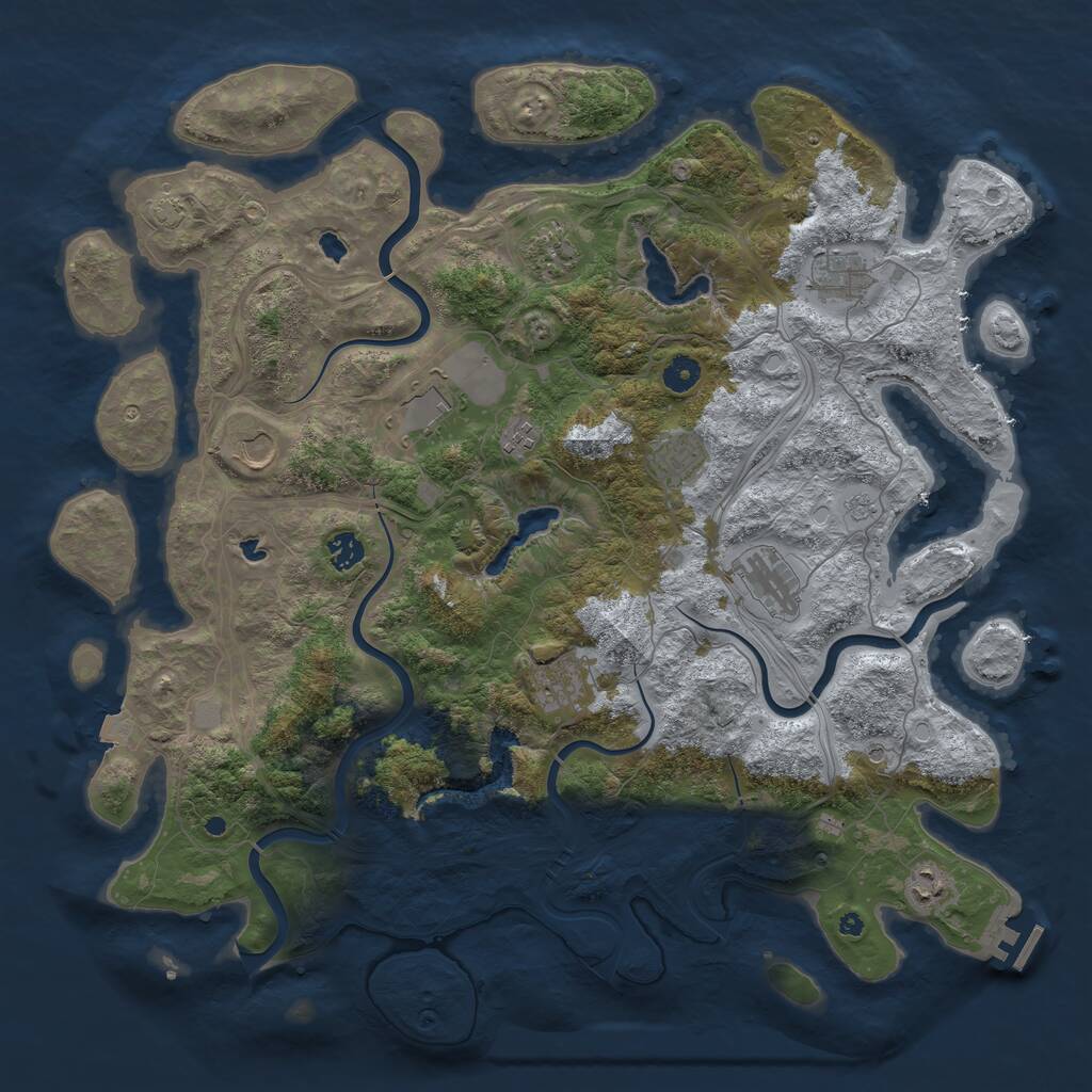 Rust Map: Procedural Map, Size: 4500, Seed: 82700, 15 Monuments