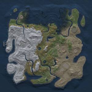 Thumbnail Rust Map: Procedural Map, Size: 4300, Seed: 1187257446, 15 Monuments
