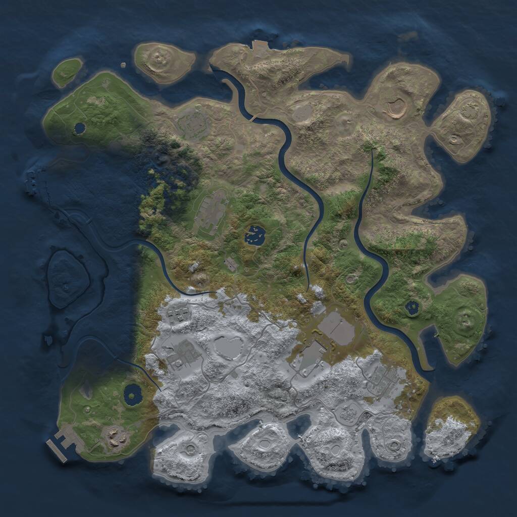 Rust Map: Procedural Map, Size: 3800, Seed: 2531688, 15 Monuments