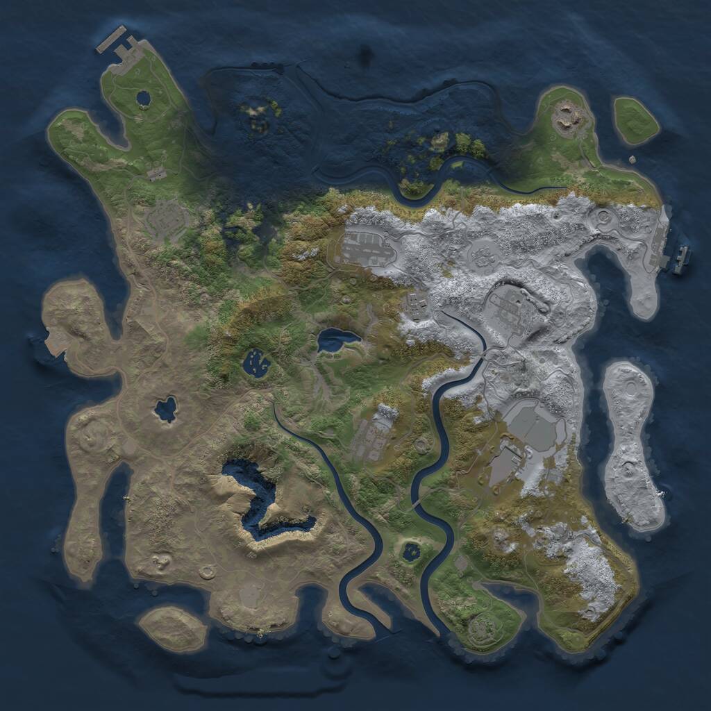 Rust Map: Procedural Map, Size: 4000, Seed: 1766534791, 15 Monuments