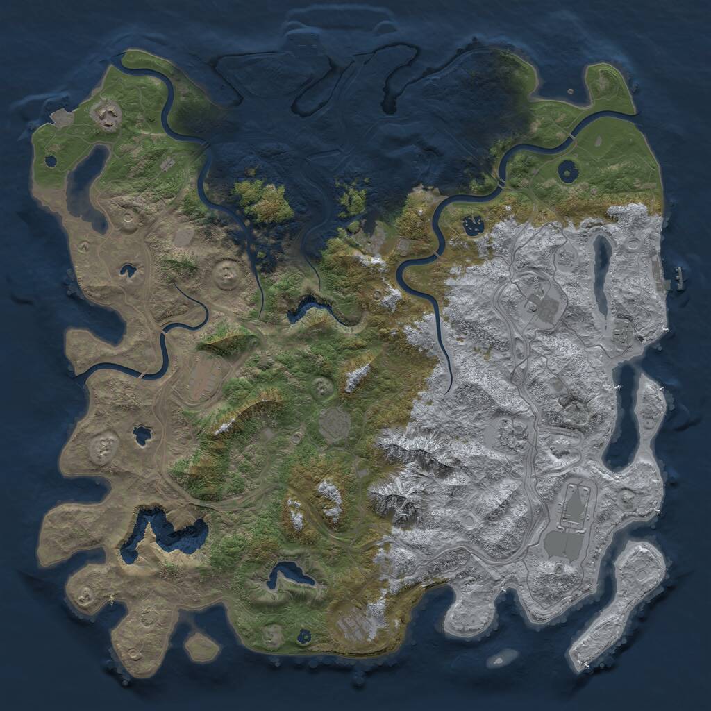 Rust Map: Procedural Map, Size: 5000, Seed: 1746460140, 16 Monuments